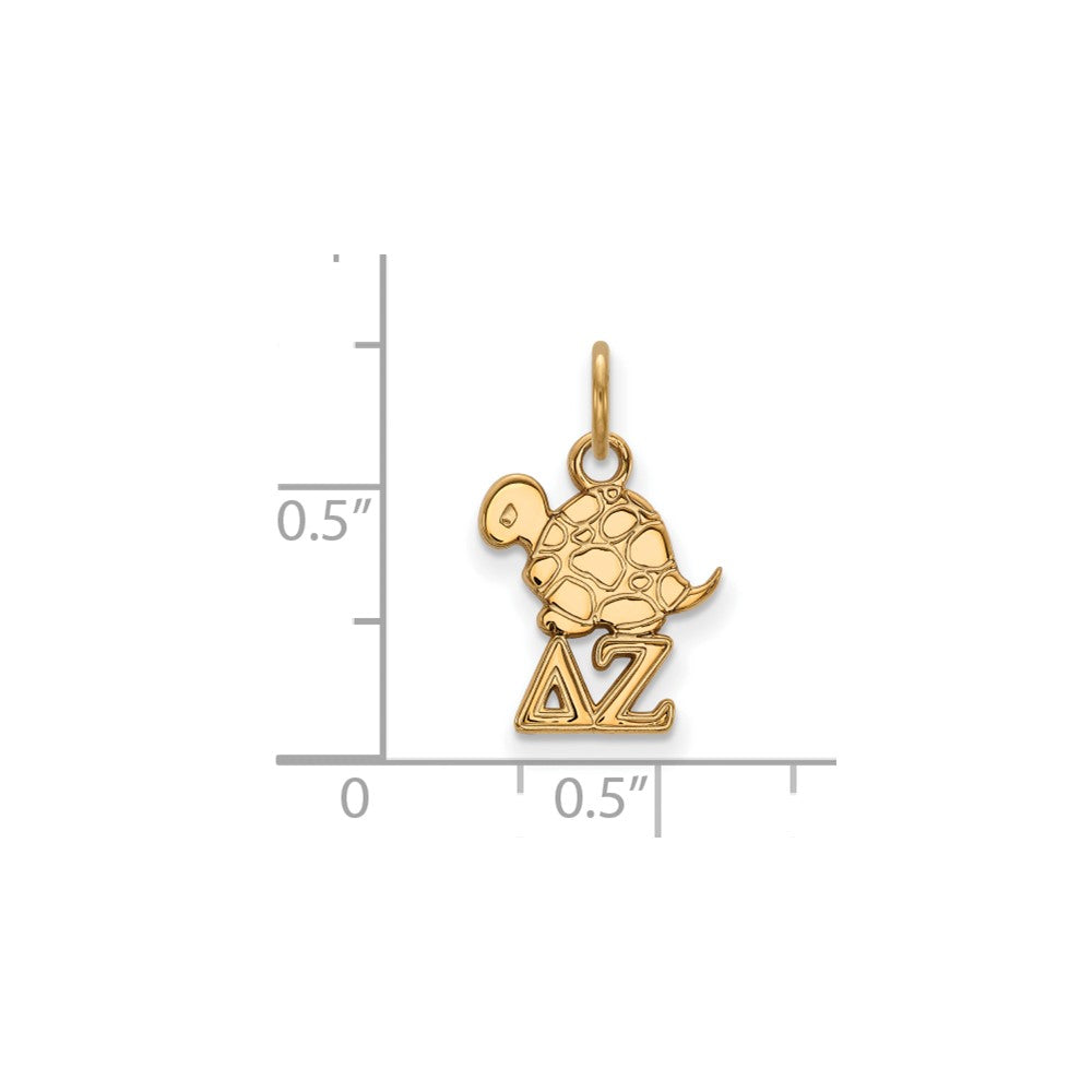 Gold Plated Sterling Silver Logoart Delta Zeta Sorority Symbol Extra Small Pendant