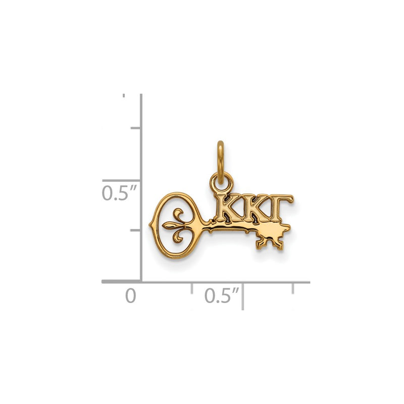 Gold Plated Sterling Silver Logoart Kappa Gamma Sorority Symbol Extra Small Pendant