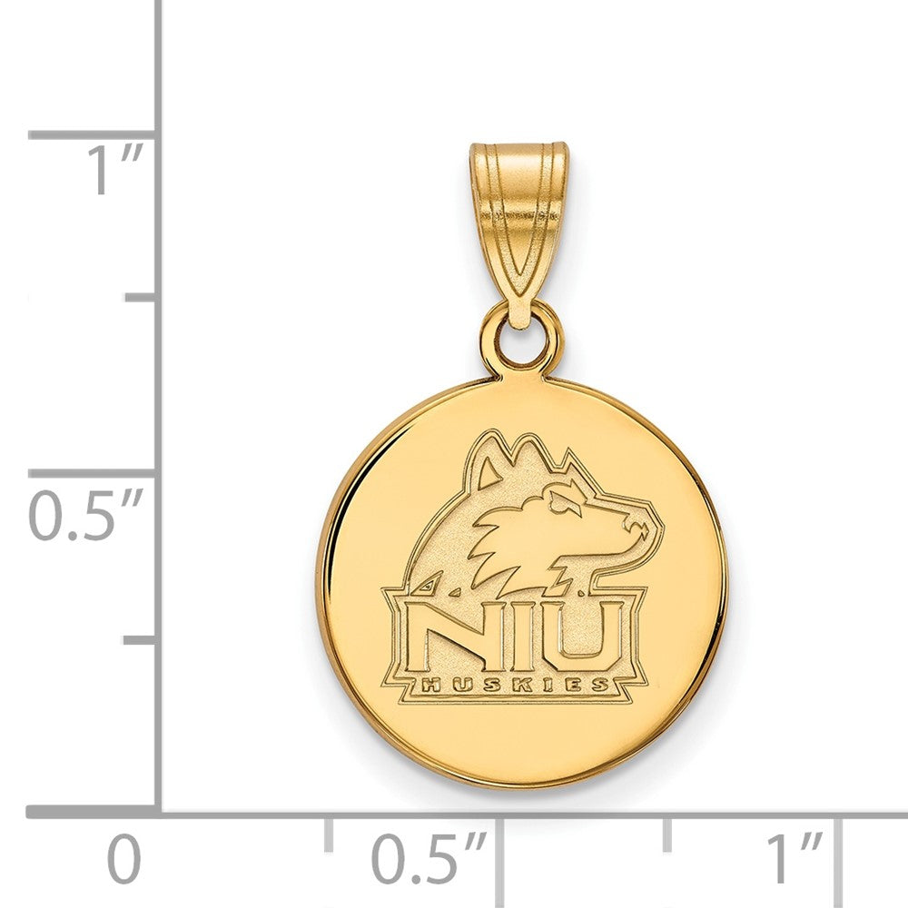 14K Yellow Gold Logoart Northern Illinois University N I U Huskies Medium Disc Pendant
