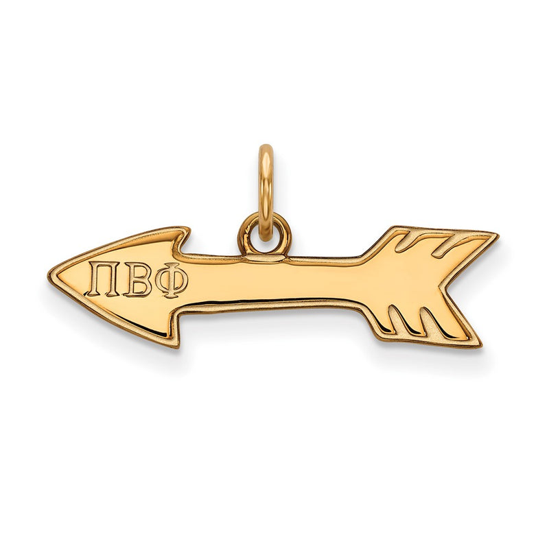 Gold Plated Sterling Silver Logoart Pi Beta Phi Sorority Symbol Extra Small Pendant