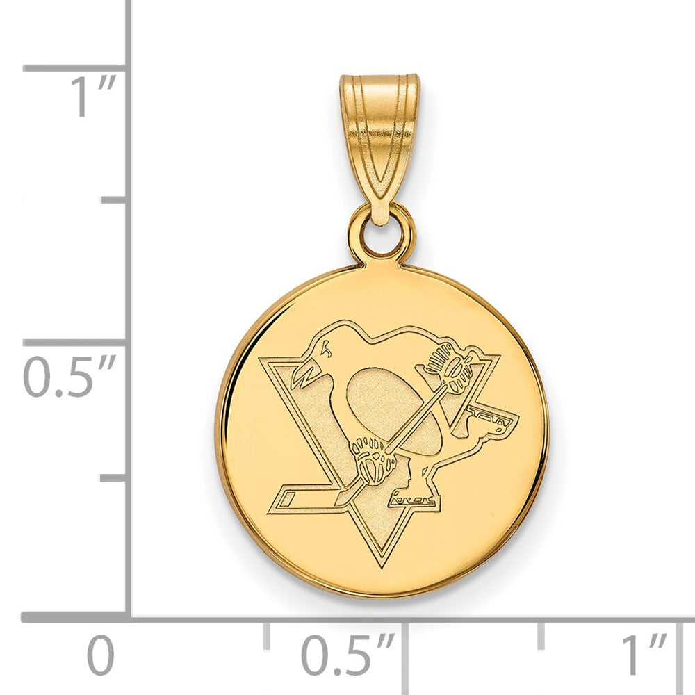 14K Yellow Gold Nhl Logoart Pittsburgh Penguins Medium Disc Pendant