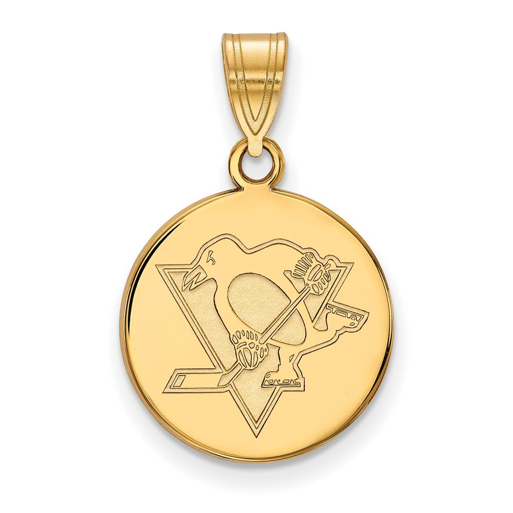14K Yellow Gold Nhl Logoart Pittsburgh Penguins Medium Disc Pendant