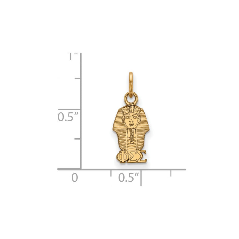 Gold Plated Sterling Silver Logoart Phi Sigma Sorority Symbol Extra Small Pendant