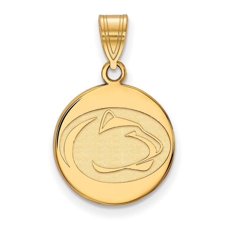 10K Yellow Gold Logoart Penn State University Lion Medium Disc Pendant