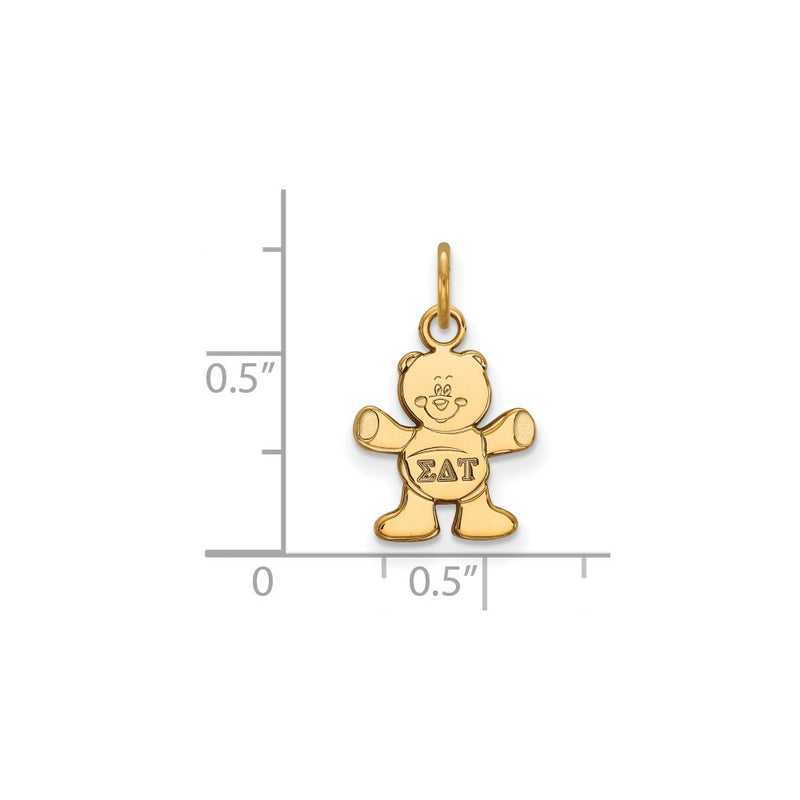 Gold Plated Sterling Silver Logoart Sigma Delta Tau Sorority Symbol Extra Small Pendant