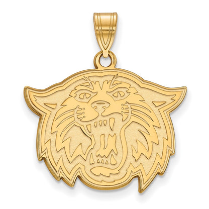 Gold Plated Sterling Silver Logoart Villanova University Wildcat Large Pendant