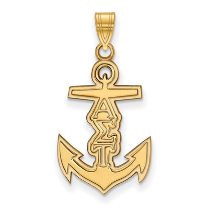 Gold Plated Sterling Silver Logoart Alpha Sigma Tau Sorority Symbol Small Pendant