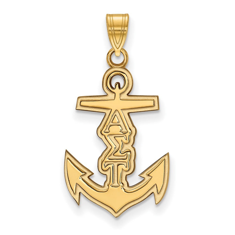 Gold Plated Sterling Silver Logoart Alpha Sigma Tau Sorority Symbol Small Pendant