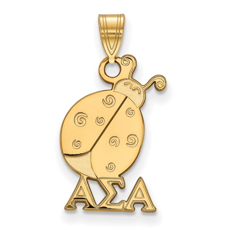 Gold Plated Sterling Silver Logoart Alpha Sigma Sorority Symbol Small Pendant