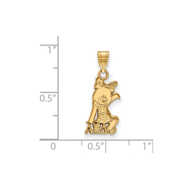 Gold Plated Sterling Silver Logoart Alpha Xi Delta Sorority Symbol Small Pendant