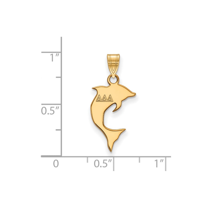 Gold Plated Sterling Silver Logoart Delta Sorority Symbol Small Pendant