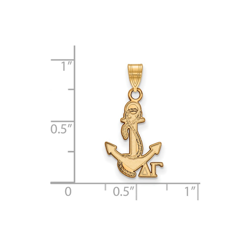 Gold Plated Sterling Silver Logoart Delta Gamma Sorority Symbol Small Pendant