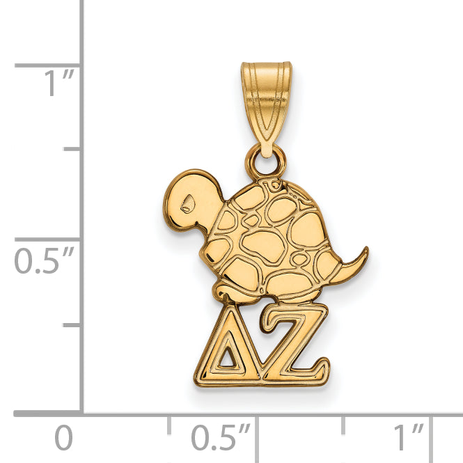 Gold Plated Sterling Silver Logoart Delta Zeta Sorority Symbol Small Pendant