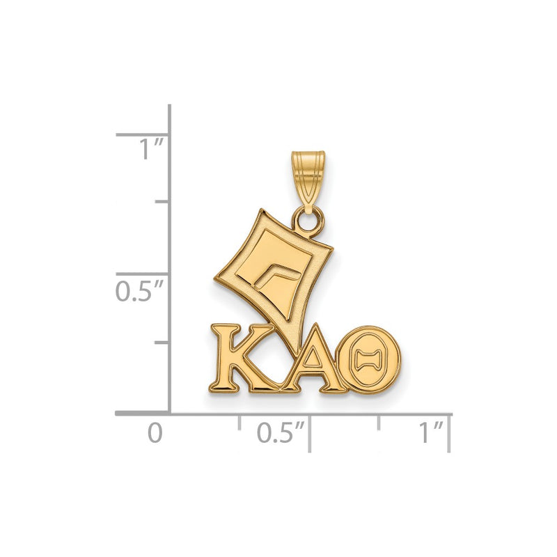 Gold Plated Sterling Silver Logoart Kappa Alpha Theta Sorority Symbol Small Pendant