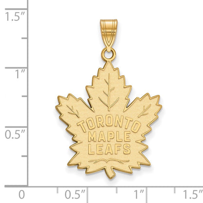 Gold Plated Sterling Silver Nhl Logoart Toronto Maple Leafs Extra Large Pendant