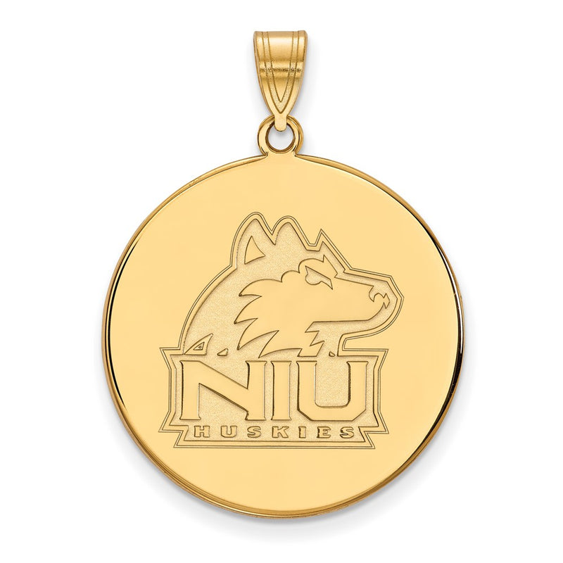 14K Yellow Gold Logoart Northern Illinois University N I U Huskies Extra Large Disc Pendant