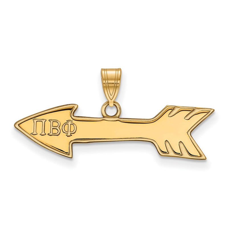Gold Plated Sterling Silver Logoart Pi Beta Phi Sorority Symbol Small Pendant