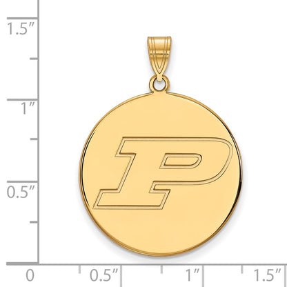 Gold Plated Sterling Silver Logoart Purdue University Letter P Extra Large Disc Pendant