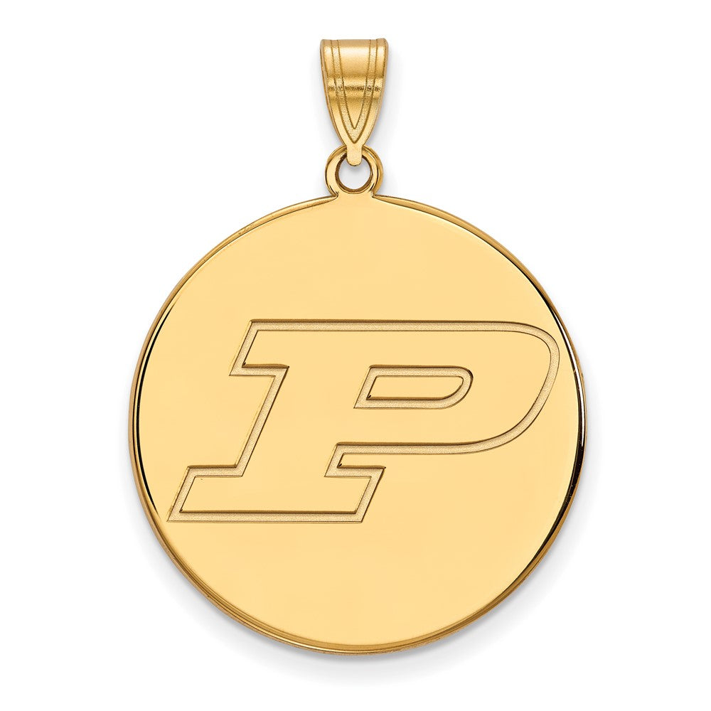 Gold Plated Sterling Silver Logoart Purdue University Letter P Extra Large Disc Pendant