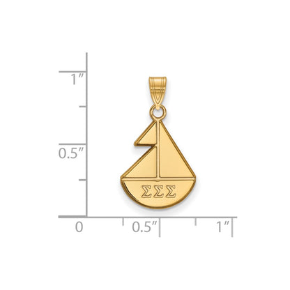 Gold Plated Sterling Silver Logoart Sigma Sorority Symbol Small Pendant