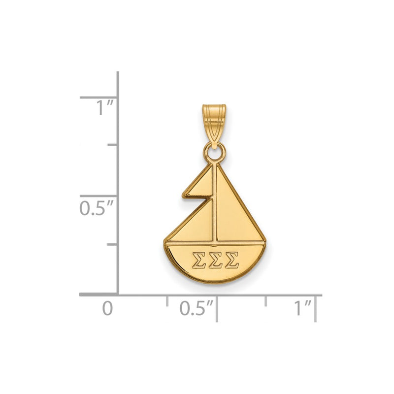 Gold Plated Sterling Silver Logoart Sigma Sorority Symbol Small Pendant