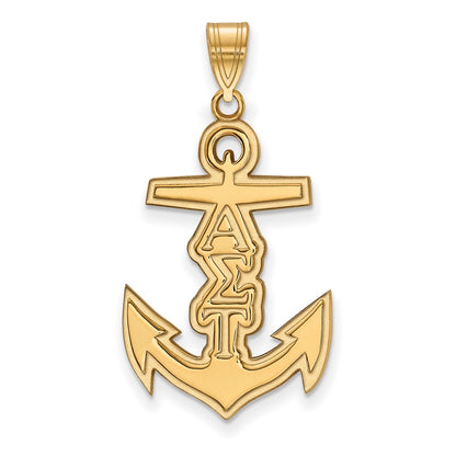 Gold Plated Sterling Silver Logoart Alpha Sigma Tau Sorority Symbol Medium Pendant