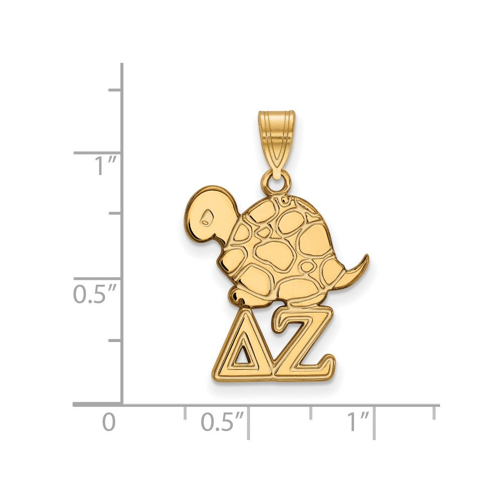 Gold Plated Sterling Silver Logoart Delta Zeta Sorority Symbol Medium Pendant