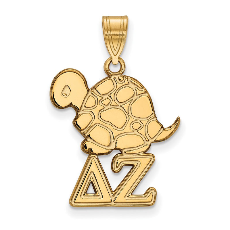 Gold Plated Sterling Silver Logoart Delta Zeta Sorority Symbol Medium Pendant