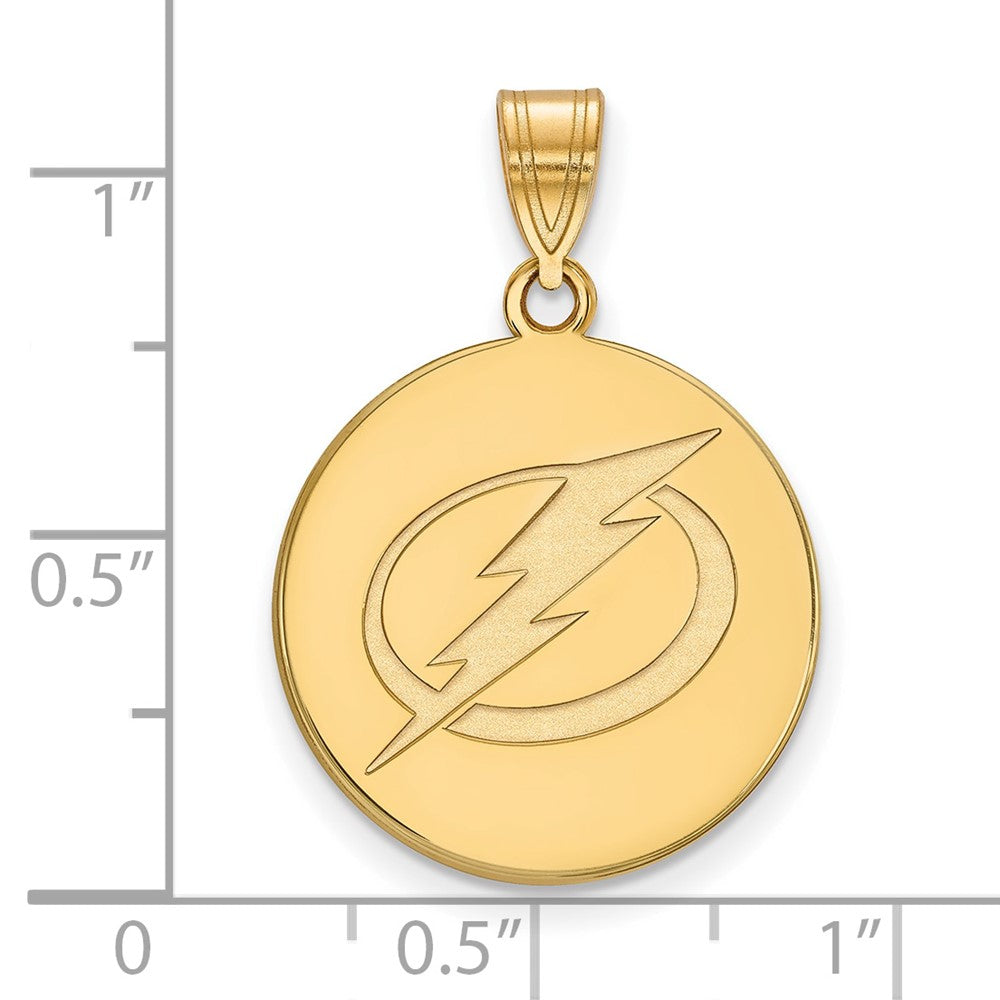 14K Yellow Gold Nhl Logoart Tampa Bay Lightning Large Disc Pendant