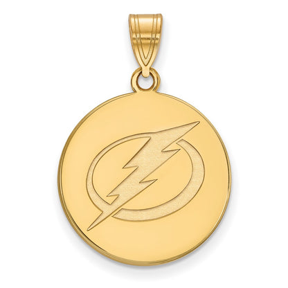 14K Yellow Gold Nhl Logoart Tampa Bay Lightning Large Disc Pendant