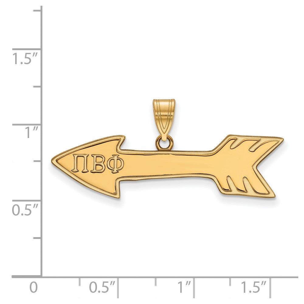 Gold Plated Sterling Silver Logoart Pi Beta Phi Sorority Symbol Medium Pendant
