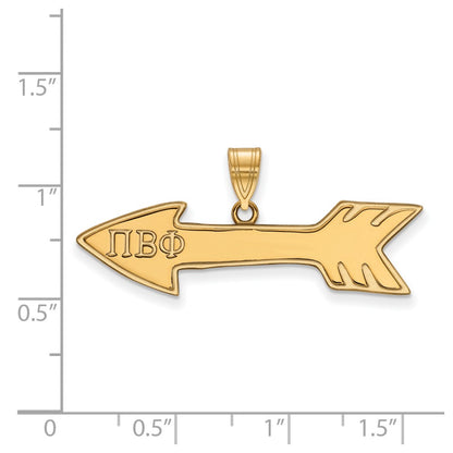 Gold Plated Sterling Silver Logoart Pi Beta Phi Sorority Symbol Medium Pendant