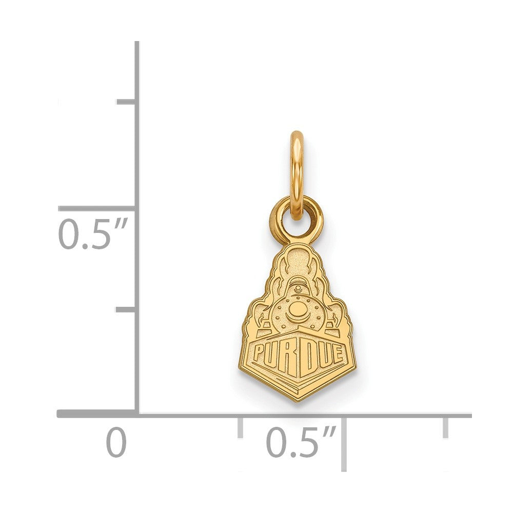 14K Yellow Gold Logoart Purdue University Boilermakers Train Logo Extra Small Pendant