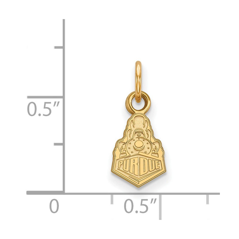Gold Plated Sterling Silver Logoart Purdue University Boilermakers Train Logo Extra Small Pendant
