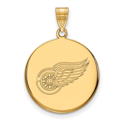 14K Yellow Gold Nhl Logoart Detroit Red Wings Large Disc Pendant