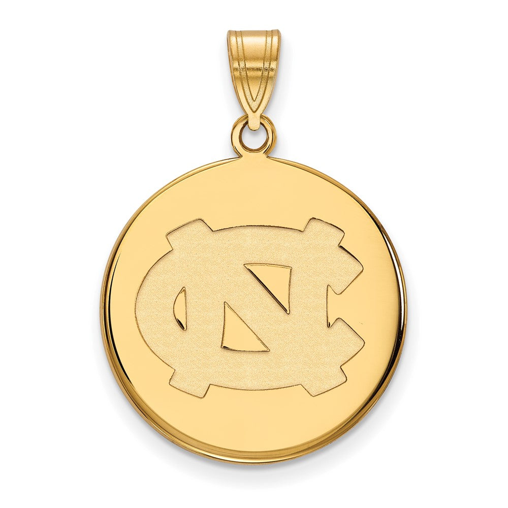 14K Yellow Gold Logoart University Of North Carolina N C Large Disc Pendant