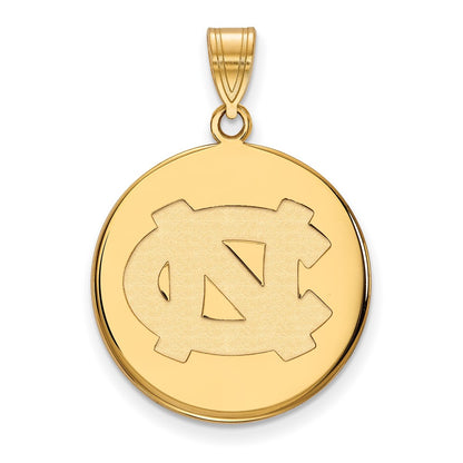 10K Yellow Gold Logoart University Of North Carolina N C Large Disc Pendant