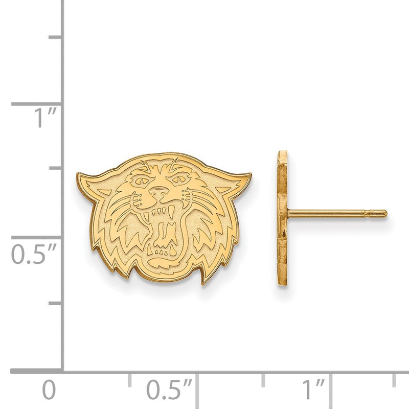 14K Yellow Gold Logoart Villanova University Wildcat Small Post Earrings