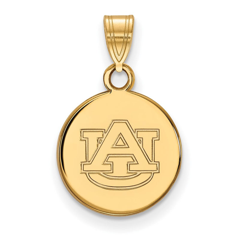14K Yellow Gold Logoart Auburn University Small Disc Pendant