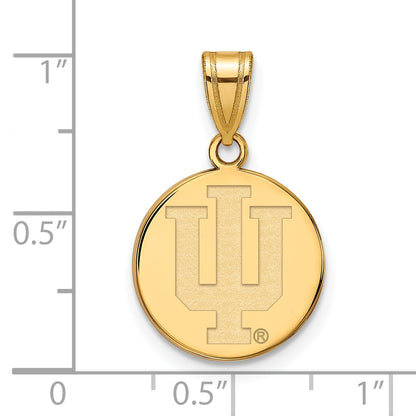 Gold Plated Sterling Silver Logoart Indiana University I U Medium Disc Pendant