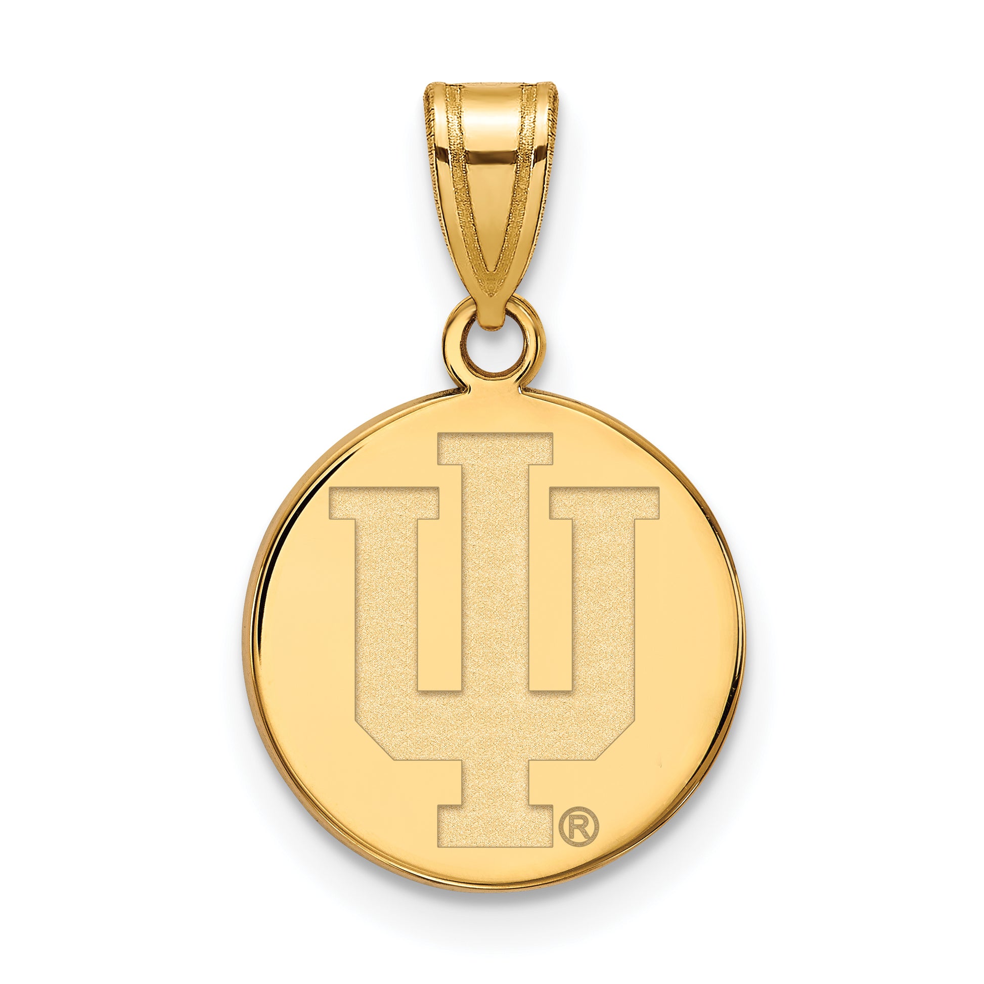 14K Yellow Gold Logoart Indiana University I U Medium Disc Pendant