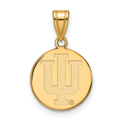 14K Yellow Gold Logoart Indiana University I U Medium Disc Pendant