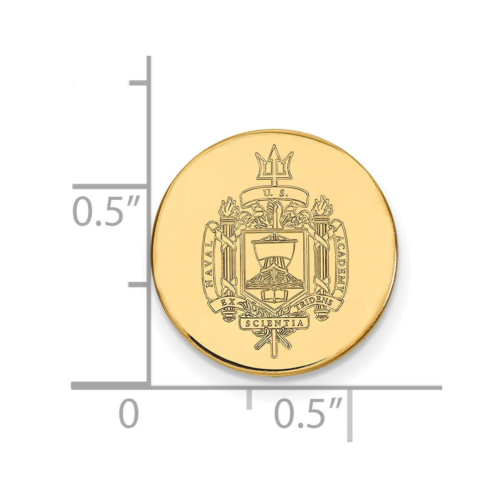 14K Yellow Gold Gold LogoArt US Naval Academy Crest Lapel Pin