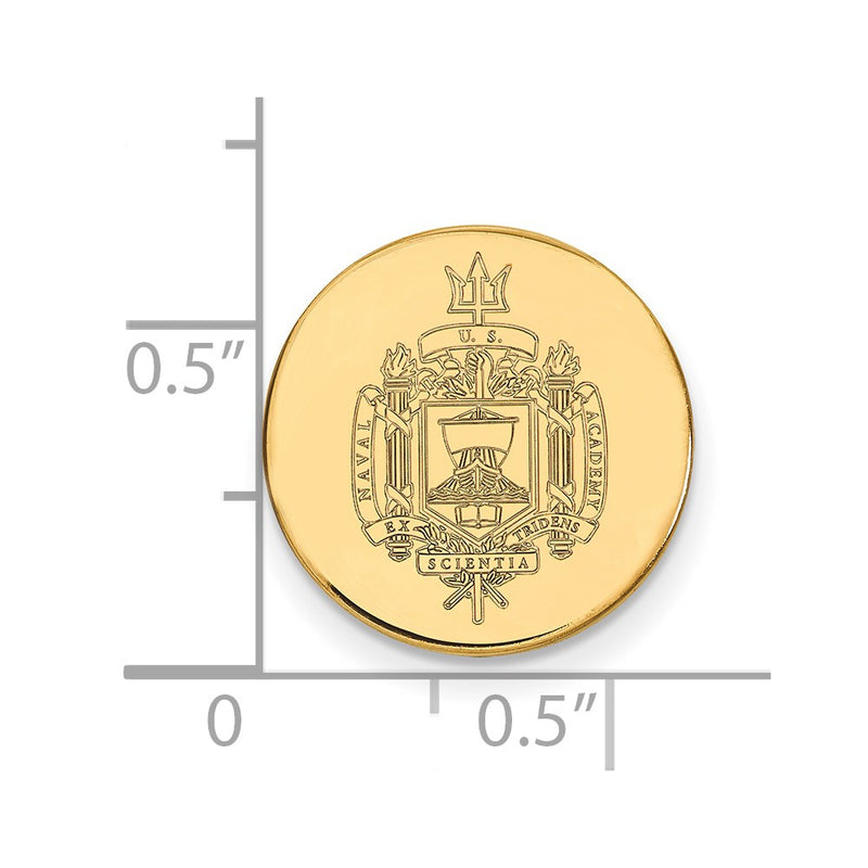 14K Yellow Gold Gold LogoArt US Naval Academy Crest Lapel Pin