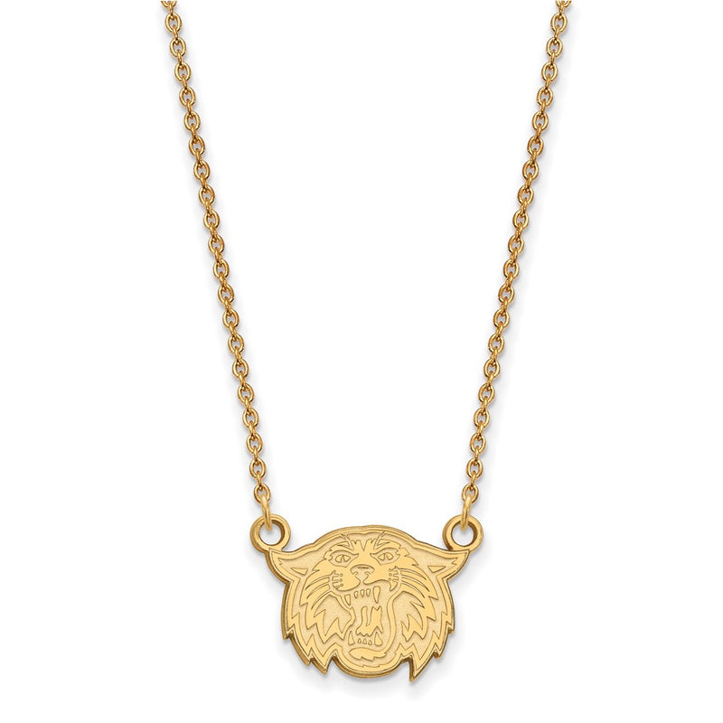 Gold Plated Sterling Silver Logoart Villanova University Wildcat Small Pendant 18 Inch Necklace