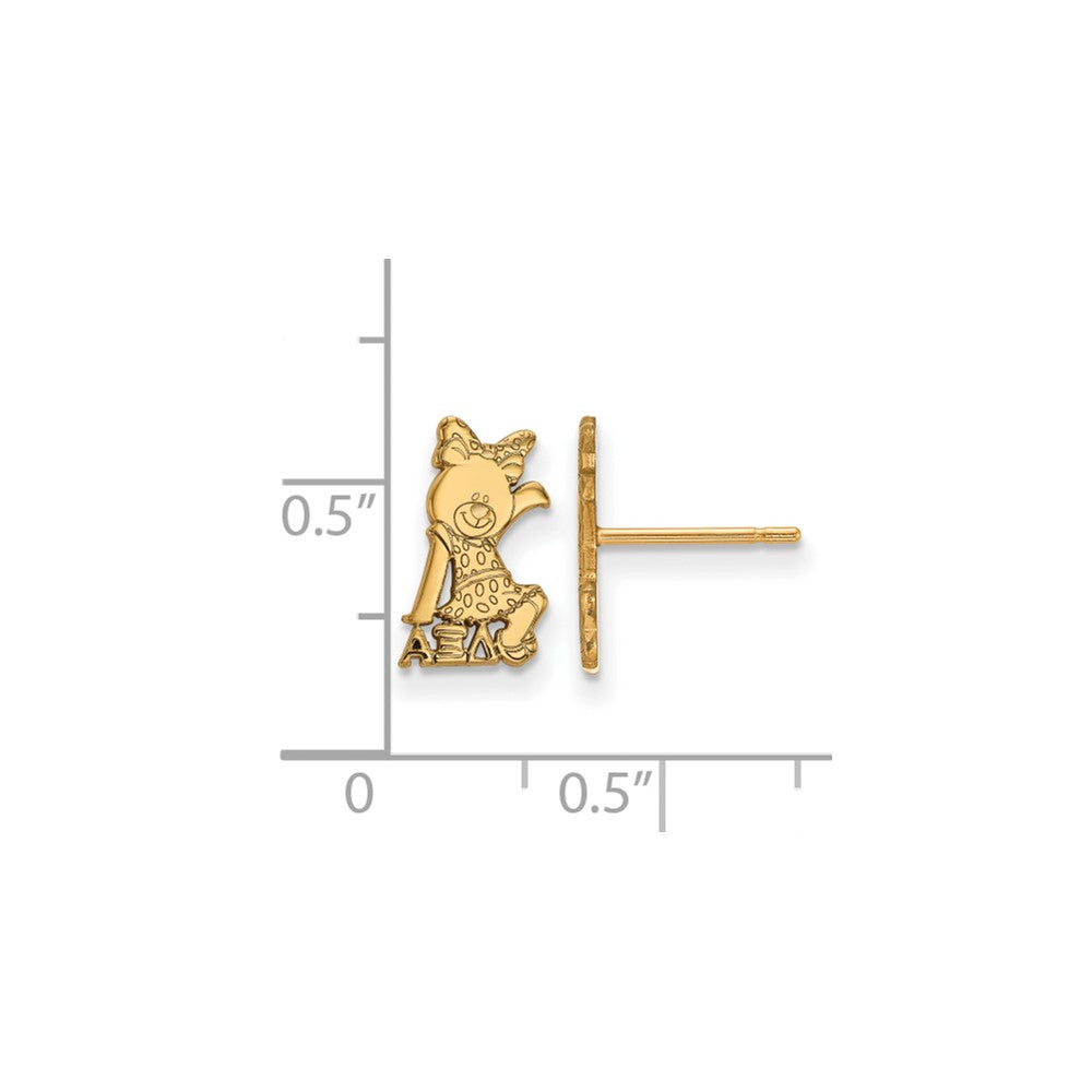 Gold Plated Sterling Silver Logoart Alpha Xi Delta Sorority Symbol Extra Small Post Earrings