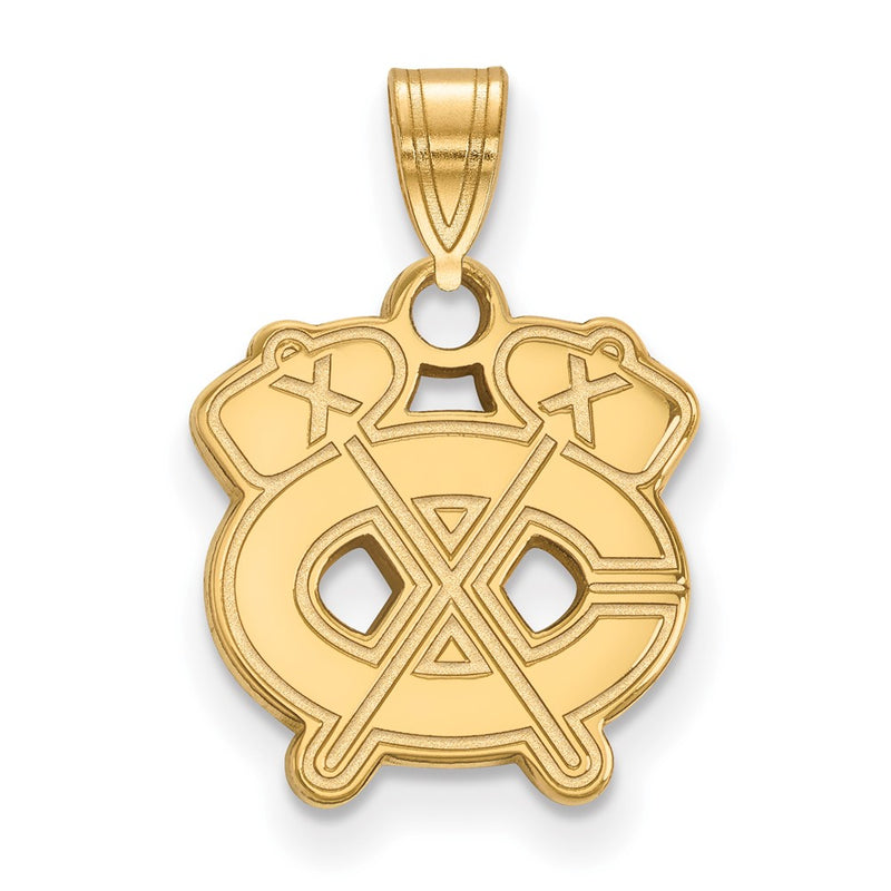 10K Yellow Gold Nhl Logoart Chicago Blackhawks Letter C And Tomahawk Small Pendant