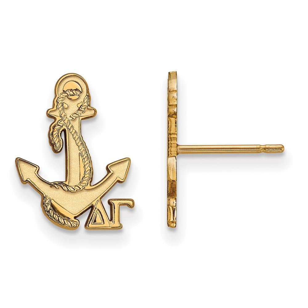Gold Plated Sterling Silver Logoart Delta Gamma Sorority Symbol Extra Small Post Earrings