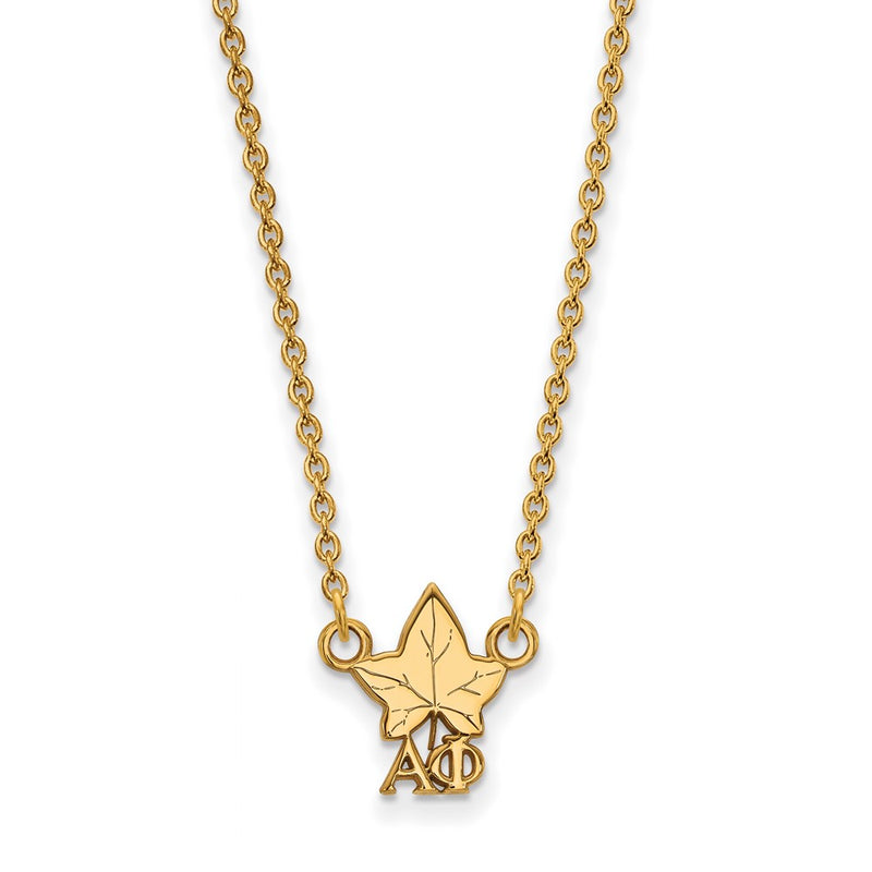 Gold Plated Sterling Silver Logoart Alpha Phi Sorority Symbol Extra Small Pendant 18 Inch Necklace