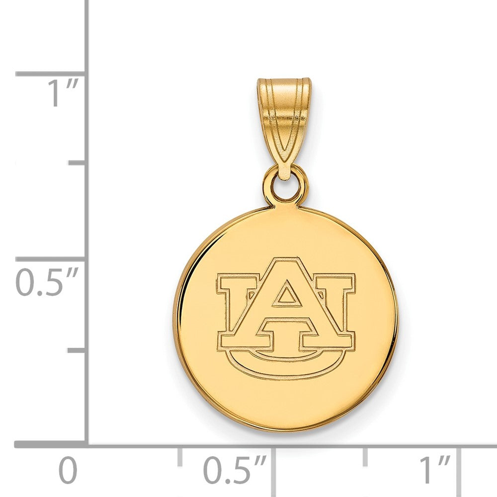 10K Yellow Gold Logoart Auburn University Medium Disc Pendant